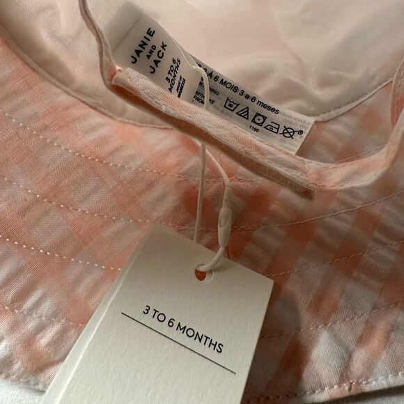 NWT Janie and Jack Baby/Girls Two Bucket Hats White & Pink- 3-6 month - Picture 9 of 13